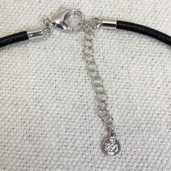 Majorica Pearl Sterling Knot Leather Necklace - Picture 5 of 11